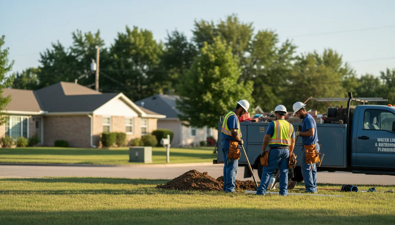 Residential water line and bathroom plumbing service in Clarks Hill, IN